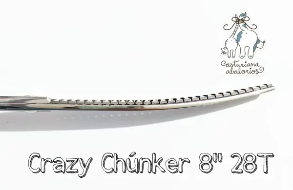 TIJERA CURVA CRAZY CHÚNKER 28T 8" Microdentado fino - Imagen 2