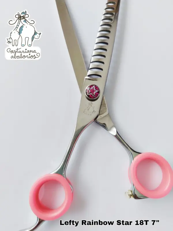 TIJERA LEFTY RAINBOW STAR MICRODENTADA - Imagen 4