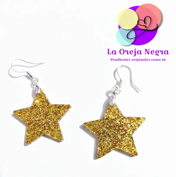 Pendientes ESTRELLAS Doradas Purpu