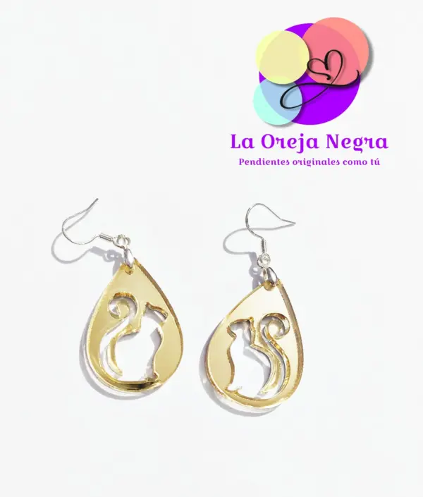Pendientes LÁGRIMA GATO Varios Colores - Imagen 9