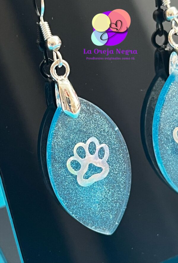 Pendientes lágrima huella azul - Imagen 2