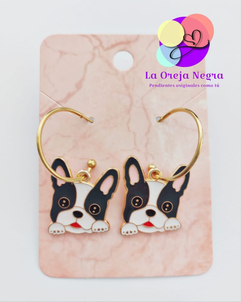 Pendientes Bulldog Francés Aro