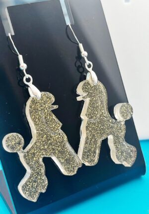 Pendientes Caniche Moderno Dorado purpurina