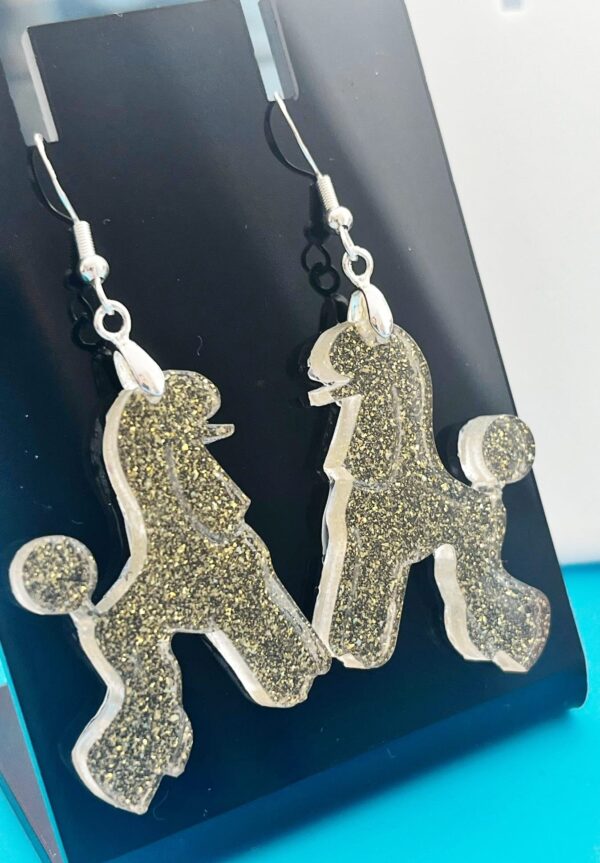Pendientes Caniche Moderno Dorado purpurina
