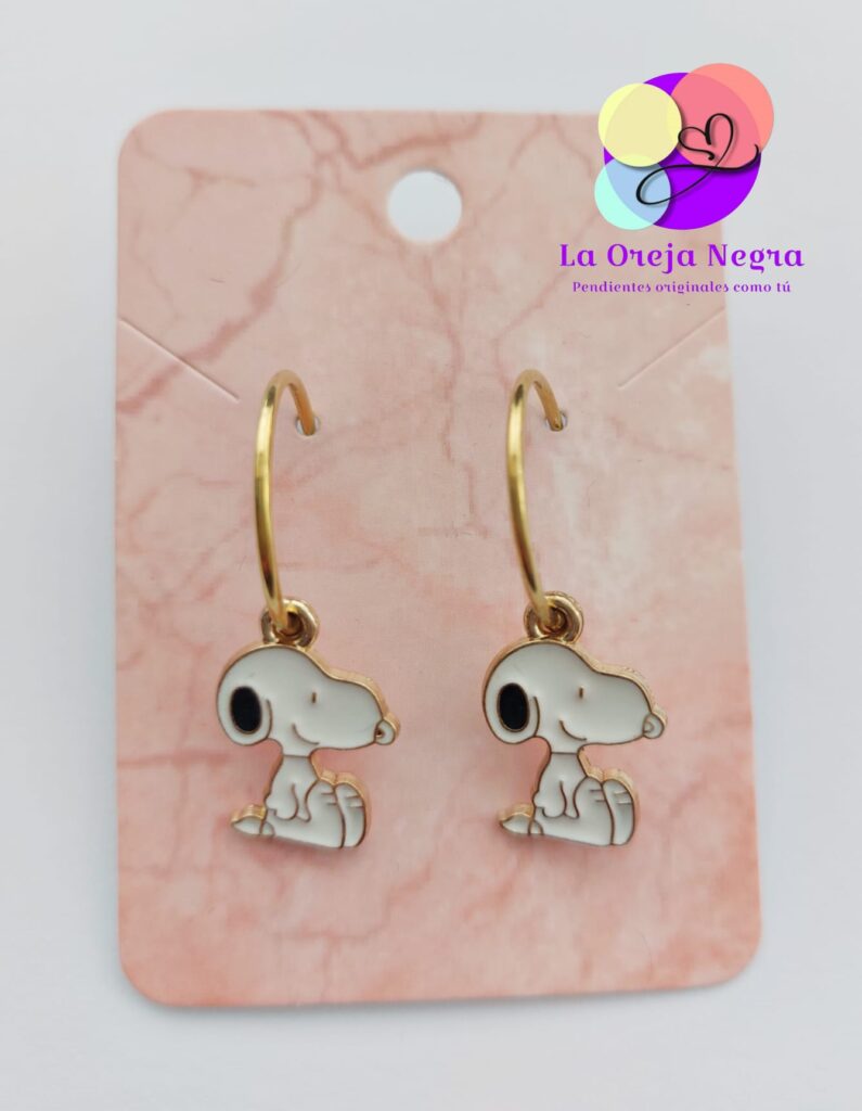 Pendientes Snoopy Aro