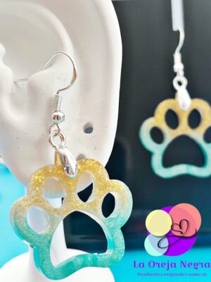Pendientes Huellas de resina