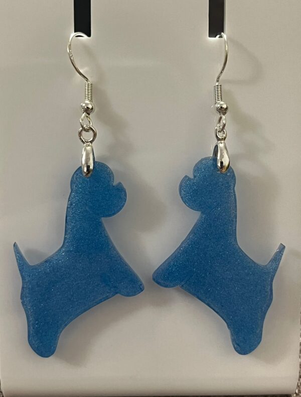 Pendientes Westie Fuxia Purpurina - Azul - Imagen 5