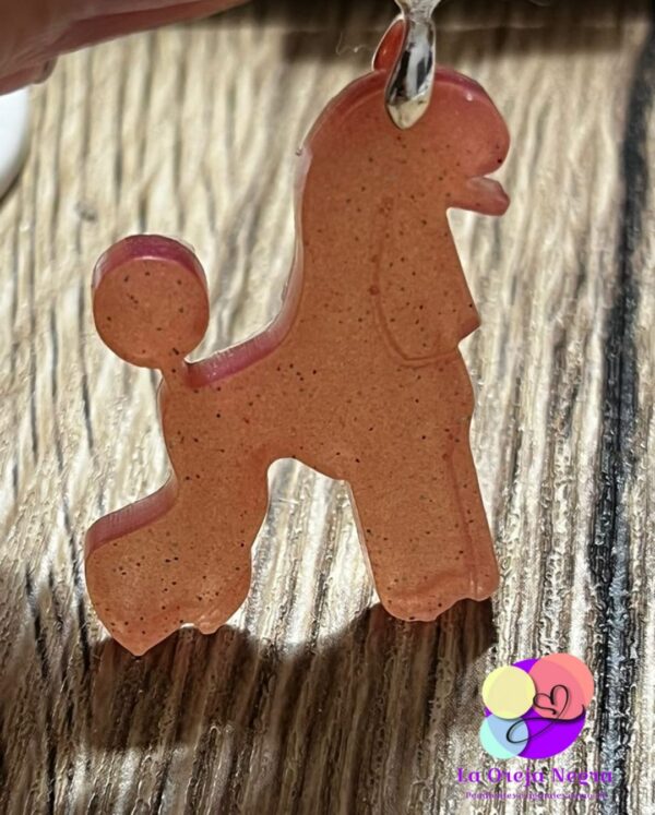 Pendientes Caniche Moderno Coral purpurina - Imagen 3