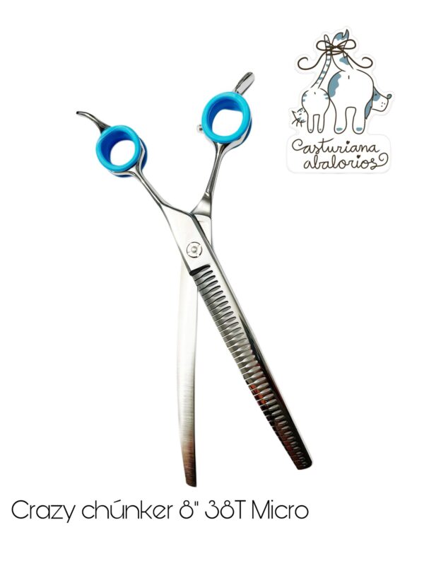 TIJERA CURVA CRAZY CHÚNKER 38T 8" Microdentado fino