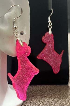 Pendientes Westie Fuxia Purpurina - Azul