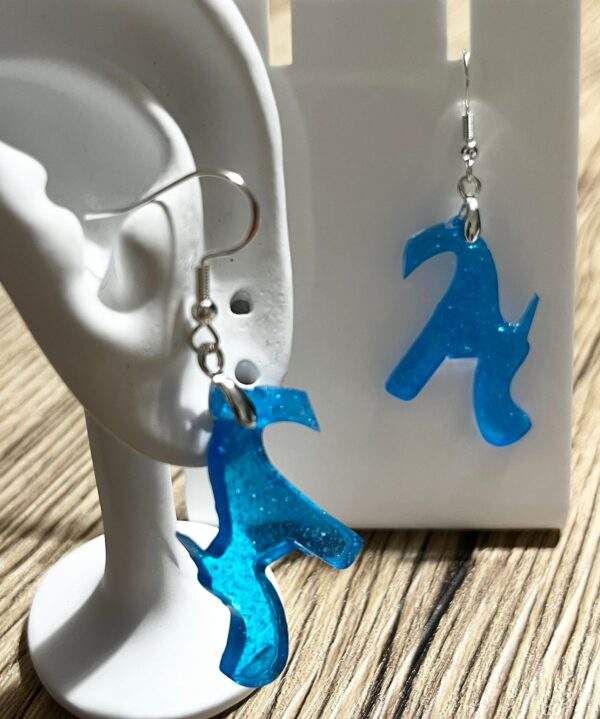 Pendientes Kerry Fuxia Purpurina / Azul - Imagen 3
