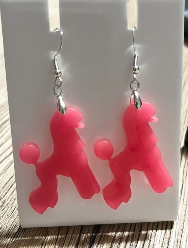 Pendientes Caniche Moderno Rosa - Imagen 2