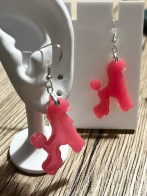 Pendientes Caniche Moderno Rosa