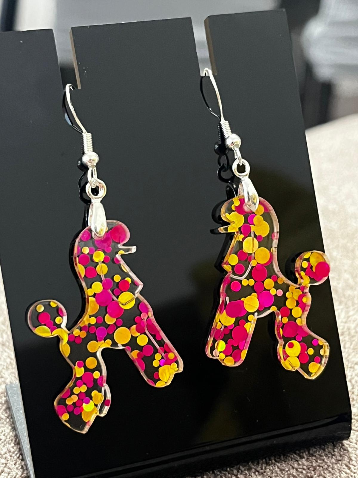 Pendientes metacrilato CANICHE MODERNO - Imagen 3