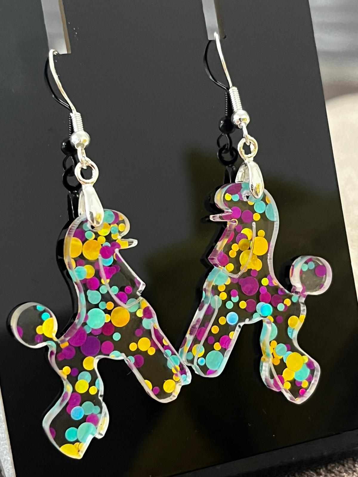 Pendientes metacrilato CANICHE MODERNO