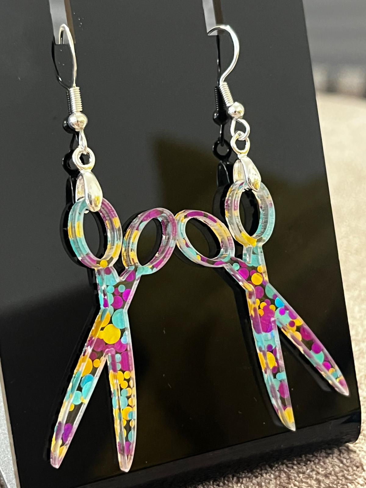 Pendientes metacrilato TIJERAS